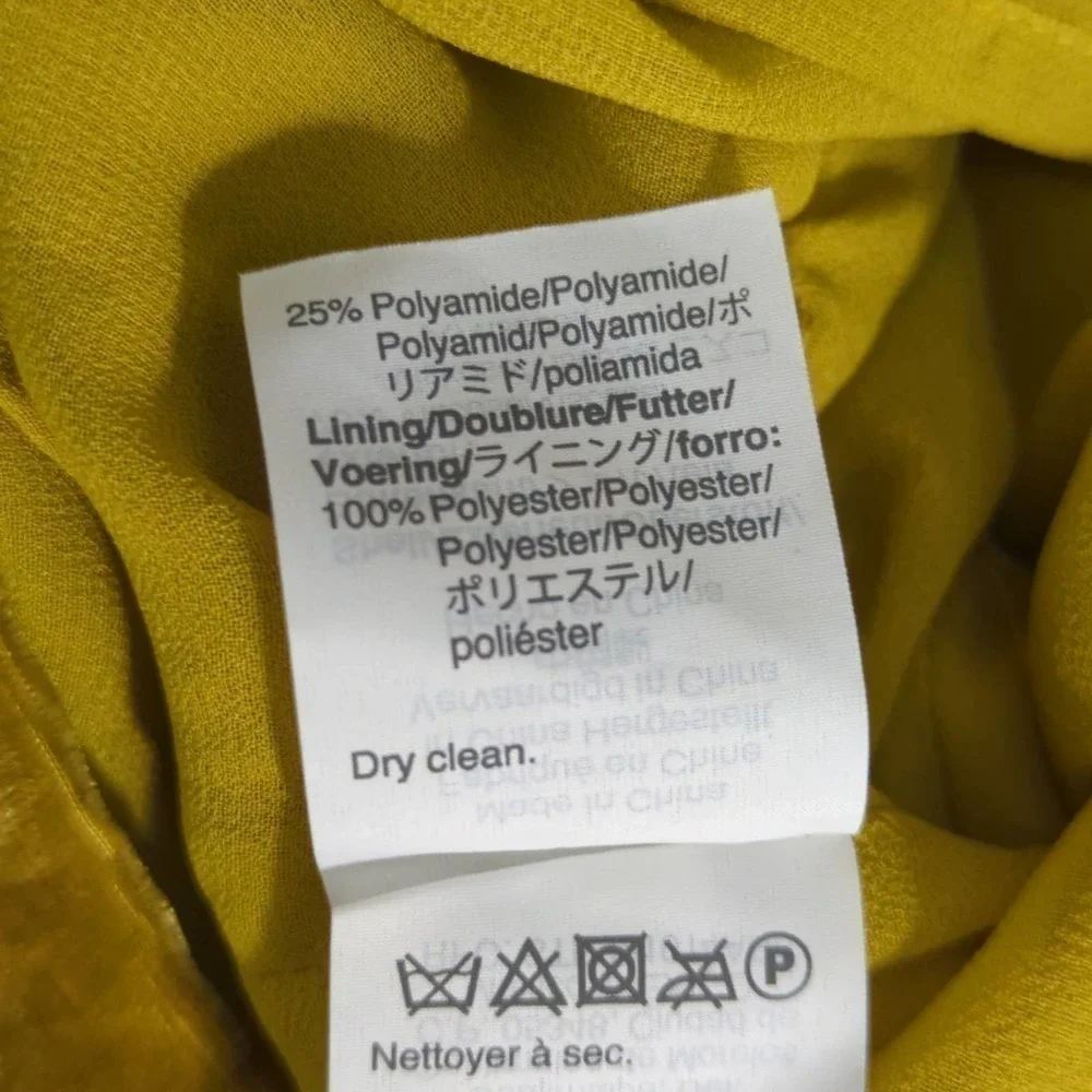 J.Crew Faux-Wrap Blouse Top‎ Drapey Velvet Waist Tie Balloon Sleeve Yellow 0